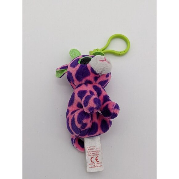 Gilbert GiraffeBeanie BooClip 5 inch - Stuffed Animal by Ty Glitter eyes - Picture 9 of 12